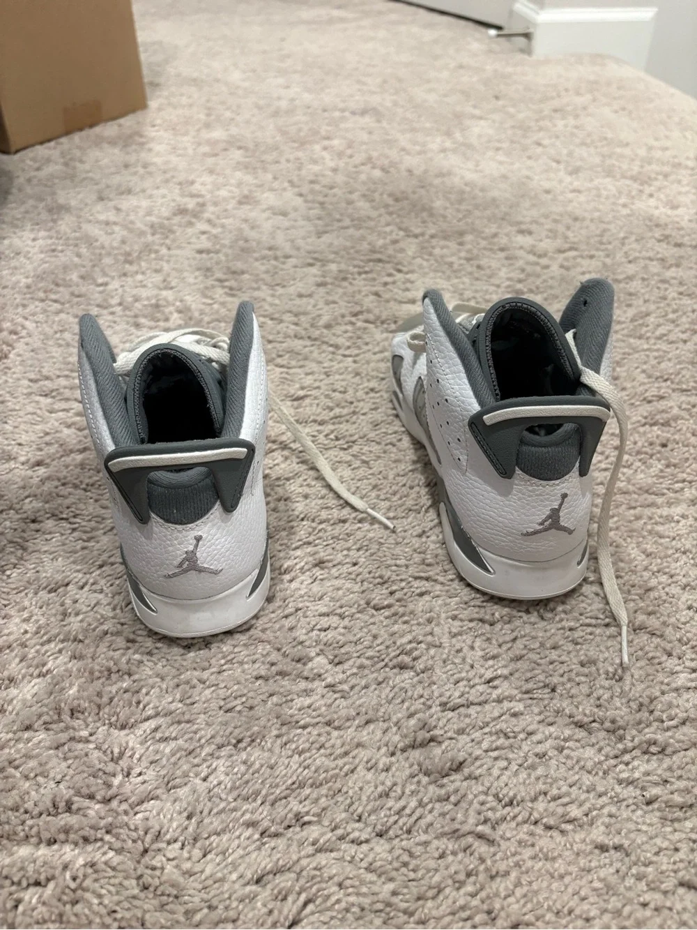 Jordan Kids Gray and White High-Top Sneakers